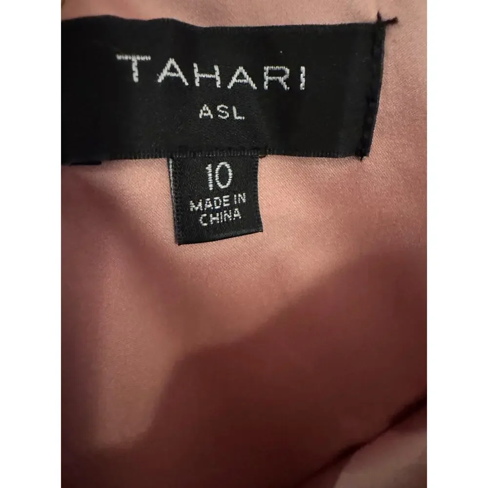 Tahari ASL Sunset Strapless Ruched Organza Gown - Size 10 - Picture 5 of 7
